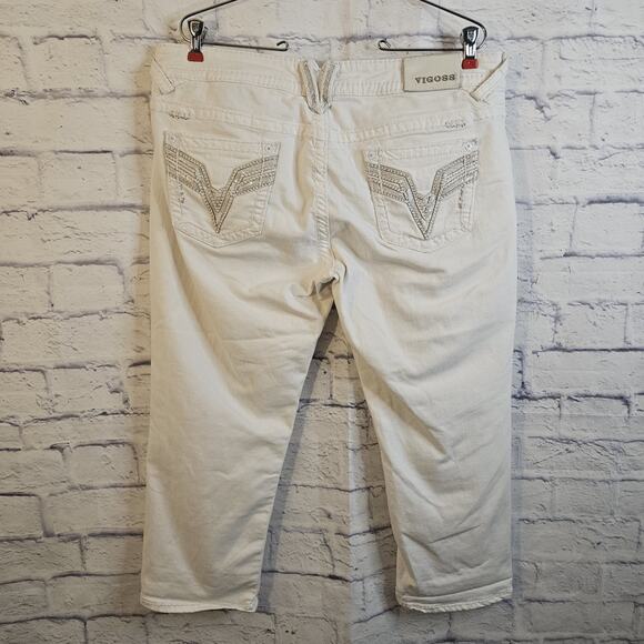 Vigoss The Chelsea Capri Jeans Size 15/16 Inseam 21" Stretch White - Picture 5 of 8